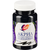 Краска акриловая Луч чёрный 100 мл в пластиковой банке глянцевая