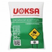 Реагент противогололедный UOKSA ДвойнойКонтроль крошка мраморная до -25 С пакет 20 кг