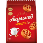 Вафли Мяфли Акульчев 125 г купить в интернет-магазине товаров для офиса и дома ТопГрад с доставкой