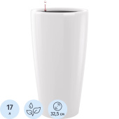 Кашпо с автополивом Lechuza Rondo 32 17 л с внутренней вставкой 13 л  белый блестящий (56.5x32.5 см)