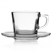 Сервиз чайный Pasabahce Балтик (95307B) на 6 персон стекло (6 чашек 215 мл, 6 блюдец 13.5 см)