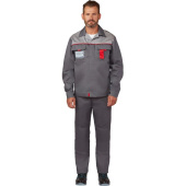 Костюм рабочий летний мужской л10-КБР темно-серый/светло-серый (размер 44-46, рост 158-164 см)