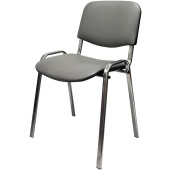 Стул офисный Easy Chair Изо PC 10 серый экокожа металл с имитацией под  хром (1905634)