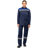 Костюм рабочий летний женский л16-КПК с СОП синий/васильковый (размер  64-66, рост 158-164)