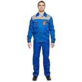 Костюм рабочий летний мужской л10-КБР васильковый/серый (размер 56-58, рост 158-164 см)