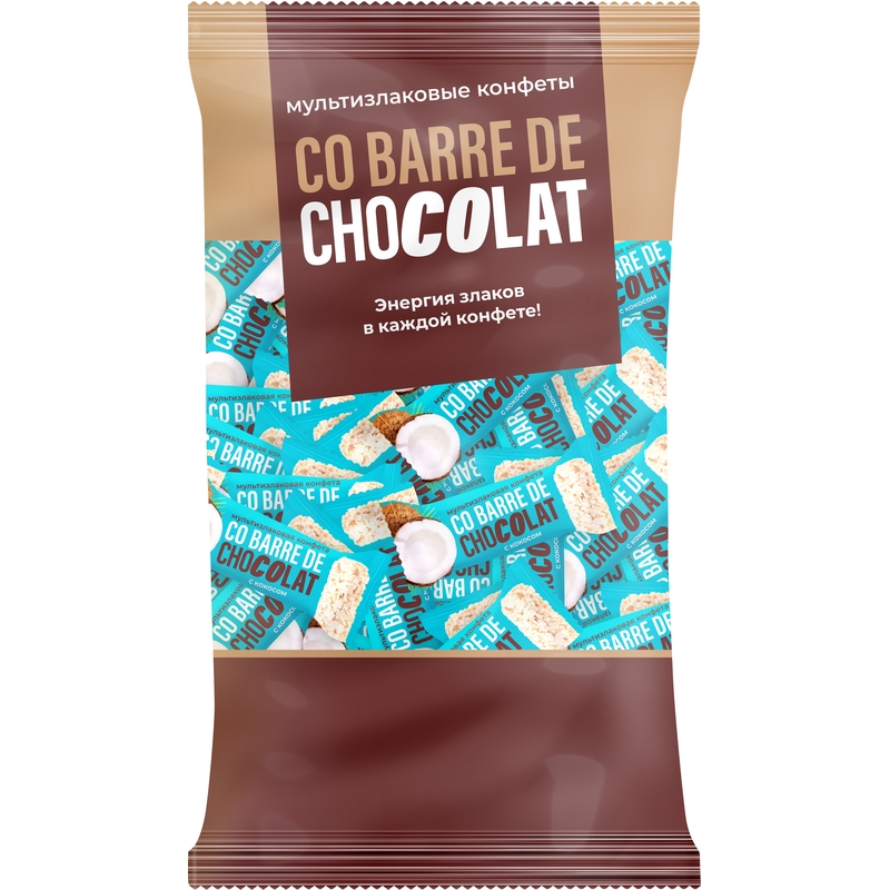 Конфеты Co barre de Chocolat мультизлаковые с кокосом 900 г