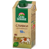 Сливки Село Зеленое стерилизованные 10% 200 г