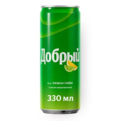 Напиток Добрый лимон-лайм газированный 0.33 л (12 штук в упаковке) купить в интернет-магазине товаров для офиса и дома ТопГрад с доставкой