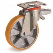 Колесо для тележки поворотное Tellure Rota с тормозом 150 мм (656604)