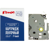 Картридж Комус TZE-445 для принтера этикеток Brother (18 мм х 8 м, цвет ленты красный, шрифт белый)