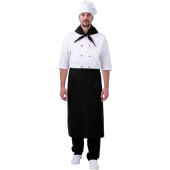 Костюм повара Шеф-повар мужской белый/чёрный тиси рукав 3/4 (120 г/кв.м,  размер  44-46, рост 182-188)