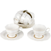 Набор кофейный Nouvelle Home White chic на 6 персон фарфор (12  предметов)