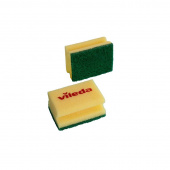 Губка для мытья посуды Vileda Professional Средняя жесткость 95х70х45 мм 10 штук в упаковке желтые/зеленый абразив (арт. производителя 125604)