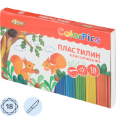 Пластилин классический Комус Класс (№1 School) ColorPics 18 цветов 360  грамм