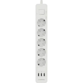 Сетевой фильтр Harper UCH-560 на 5 розеток + 3 USB 3 метра белый (H00003014)
