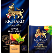 Чай черный Richard Royal Peach & Mint 25 пакетиков (персик, мята)