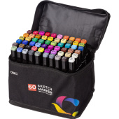 Набор маркеров для скетчинга Deli двухсторонние 60 цветов (толщина линии  1-6 мм) купить в интернет-магазине товаров для офиса и дома ТопГрад с доставкой