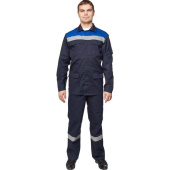 Костюм рабочий летний мужской л05-КБР с СОП синий/васильковый (размер 52-54, рост 194-200 см)