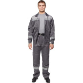 Костюм рабочий летний мужской л22-КБР с СОП темно-серый/светло-серый (размер, рост 170-176 см)