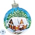Ёлочный шар новогодний Коломеев Пейзаж стекло голубой (диаметр 10 см)