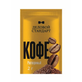 Кофе порционный растворимый Деловой Стандарт (100 пакетиков по 2 г) купить в интернет-магазине товаров для офиса и дома ТопГрад с доставкой