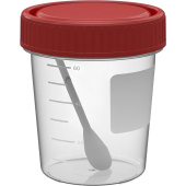 Контейнер для сбора биоматериалов Перинт стерильный с ложкой 60 мл (400 штук в упаковке) купить в интернет-магазине товаров для офиса и дома ТопГрад с доставкой