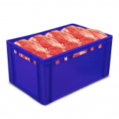 Ящик (лоток) мясной из ПНД 600х400х300 мм синий