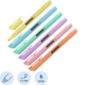 Набор текстовыделителей Kores High Liner Pastel (толщина линии 1-4 мм, 6  цветов)