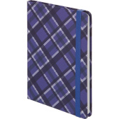 Ежедневник недатированный Attache Tartan 7БЦ Soft Touch А5 128 листов синий с фиксирующей резинкой