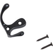 Вешалка настенная Стандарт 002 BL матовая чёрная (47х25х28 мм, 2 крючка)