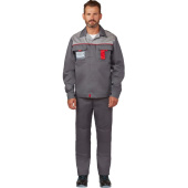 Костюм рабочий летний мужской л10-КБР темно-серый/светло-серый (размер 52-54, рост 158-164 см)