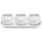 Набор кашпо с поддоном 3 штуки La decoro Топаз на подставке (0.45 л,  КШ-0812)