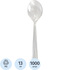 Ложка одноразовая чайная пластиковая PLMA бесцветная 130 мм (1000 штук в  упаковке)