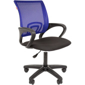 Кресло офисное Easy Chair 304 LT синее/черное (сетка/ткань, пластик)