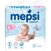 Подгузники для детей Mepsi 4-9 кг (72 штуки в упаковке)