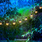 Электрогирлянда садовая Rexant Дэнлонг теплый белый свет 335 см