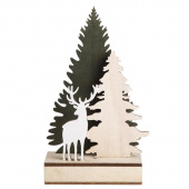 Фигурка деревянная Елочка с оленем (12x6x21.5 см)