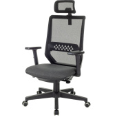 Кресло для руководителя Easy Chair 663 TC-H чёрное (сетка/ткань,  пластик)