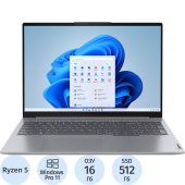 Ноутбук Lenovo ThinkBook 16 Gen 6 16" Gray AMD Ryzen 5 7430U/16 ГБ/SSD  512 ГБ (21KKWW7RRU)