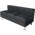 Модуль дивана прямой Лайт 2 трёхместный чёрный (искусственная кожа)