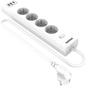 Сетевой фильтр Philips CHP4346WB/51 на 4 розетки 3 метра + 2 USB