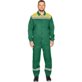 Костюм рабочий летний мужской л16-КБР с СОП зеленый/желтый (размер 64-66, рост 182-188 см)