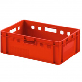 Ящик (лоток) мясной из полиэтилена I Plast 600x 400x200 мм красный морозостойкий