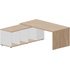 Стол руководителя Norman NR180TSGOWBLOW угловой с тумбой левый (дуб  светлый/белый, 1800х1800х735 мм)