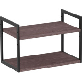 Полка настенная/настольная Комус Онега-6 чёрный муар/ясень анкор тёмный 450х250х300 мм