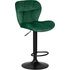 Стул  барный LM-5022_BlackBase зелёный/чёрный (велюр, фанера)