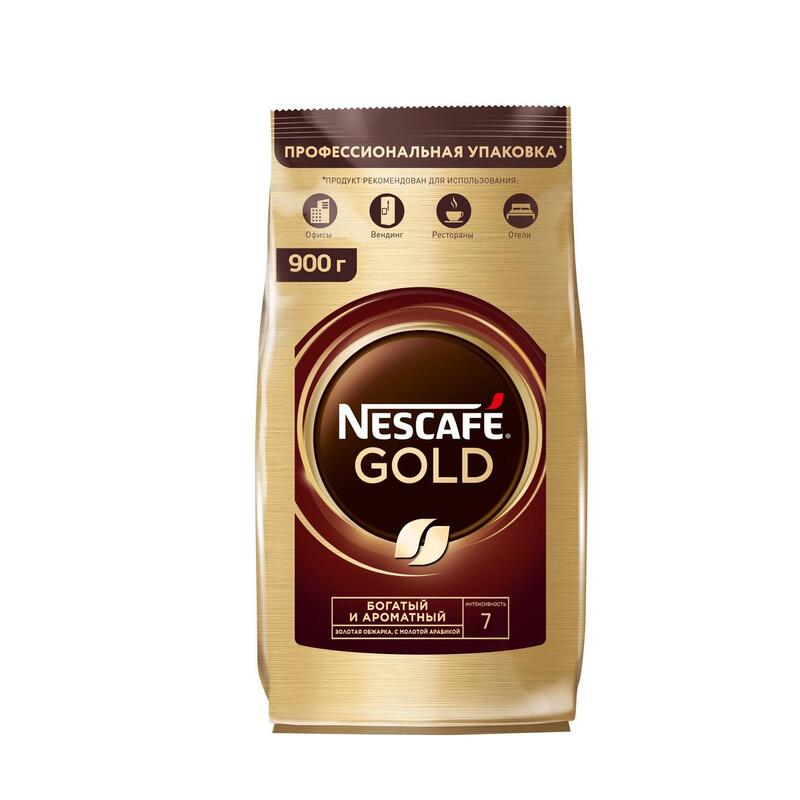 Кофе растворимый Nescafe Gold 900 г (пакет)
