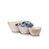 Набор горшков для цветов Лодочка 2.8 л/ 4 л белые (25x18x15 см/30.5x21.8x17.2 см)