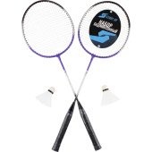 Набор для бадминтона Start Up R-218 чёрный/фиолетовый/белый (2 ракетки,  2 волана, чехол) купить в интернет-магазине товаров для офиса и дома ТопГрад с доставкой