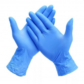 Перчатки одноразовые нитриловые неопудренные голубые (рамер XL, 100 штук/50 пар в упаковке)